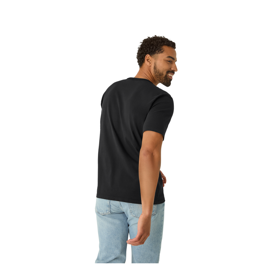 Premium Weight Pocket Crew Neck T-Shirt - Black MO3 [7248]