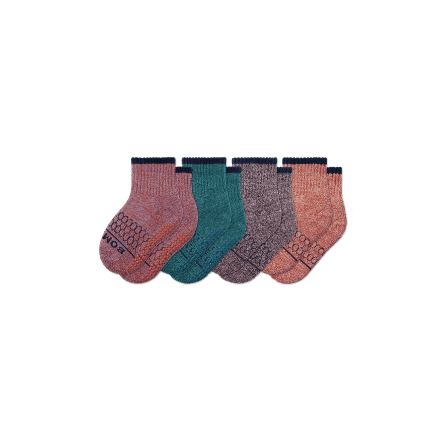 Toddler Merino Wool Blend Calf Sock 4-Pack - Run School Step