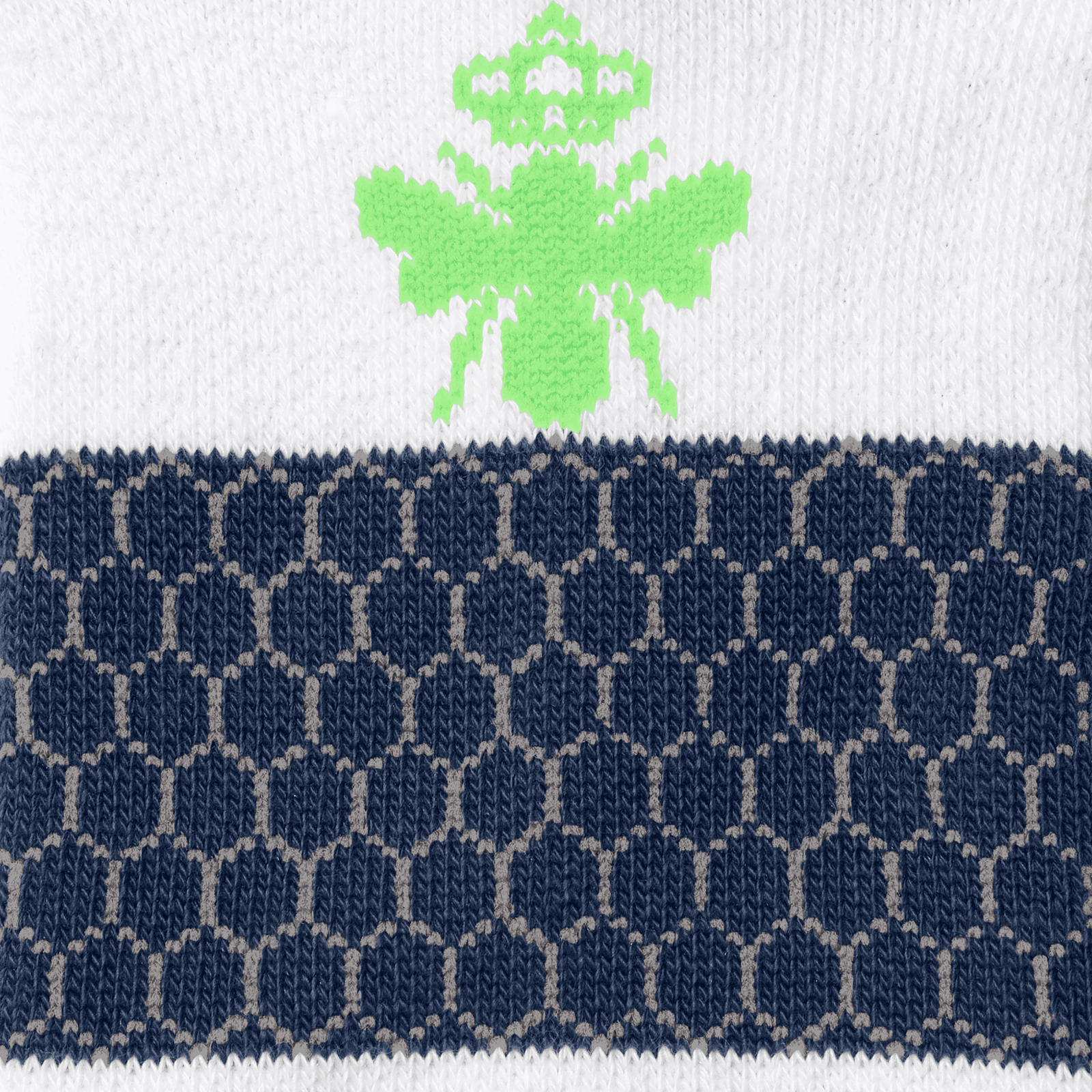 Golf Ankle Socks White Midnight Navy Detail