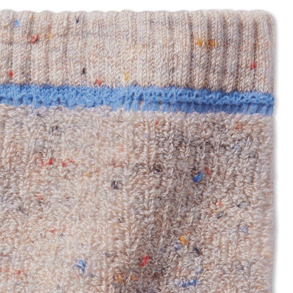 Merino Wool Blend Terry Socks Ecru Detail