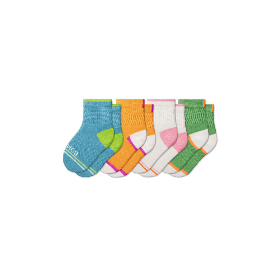 Toddler Lightweight Retro Knit Calf Sock 4-Pack - Studio Run Cushion