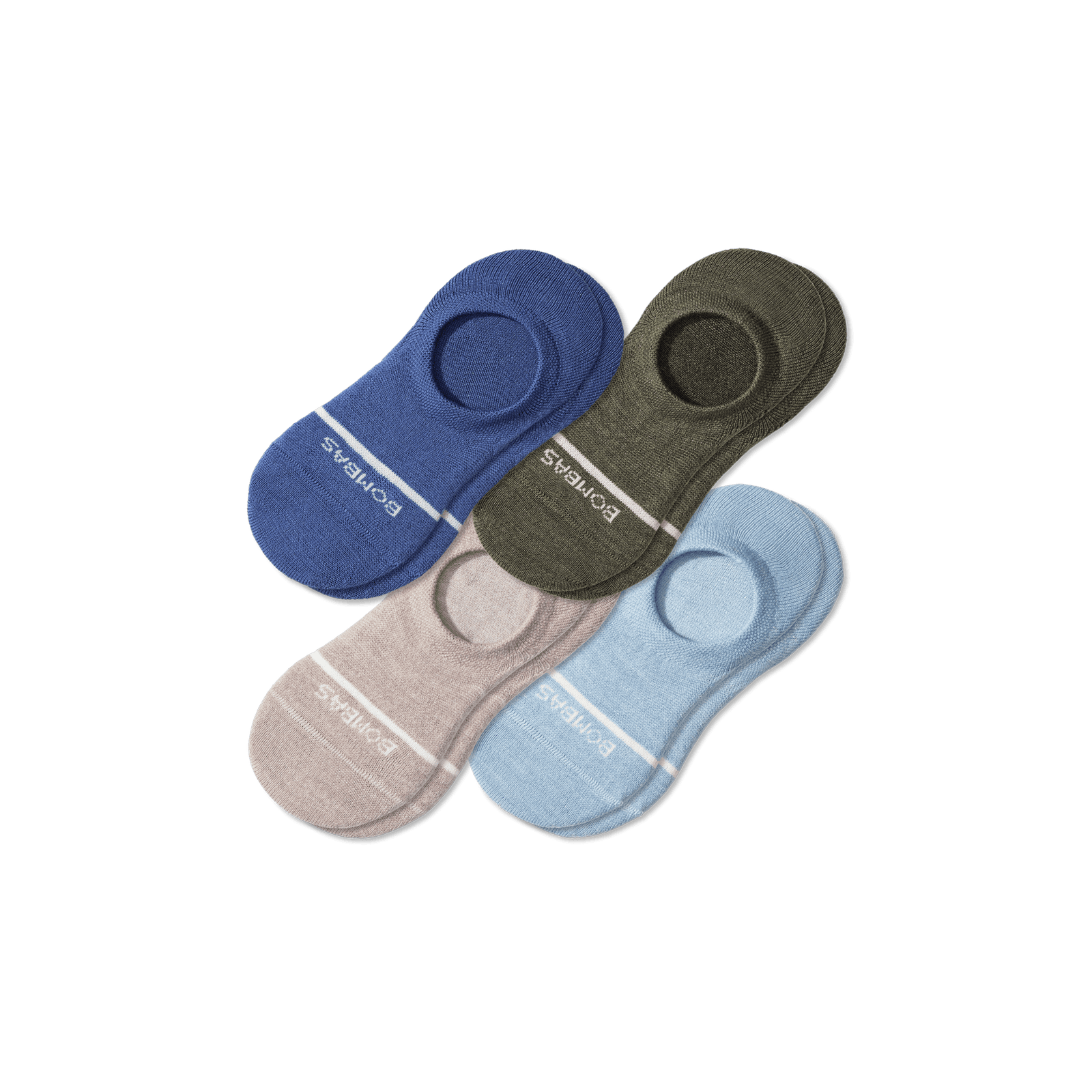 Lightweight Merino Wool No Show Socks - grass blue mix