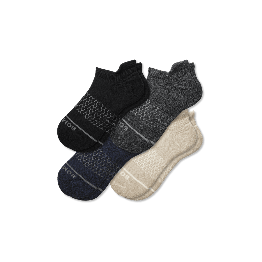 Men's Merino Wool Blend Ankle Sock 4-Pack - Easy Hike Cushion