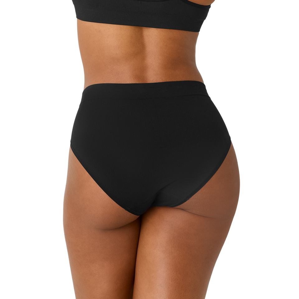 Ribbed Seamless High Rise Brief - Black WO3 [7718]