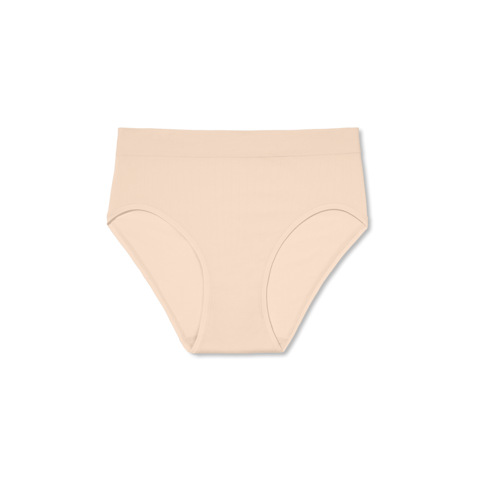 Women's Ribbed Seamless High Rise Brief - Wheat L Front [7718]