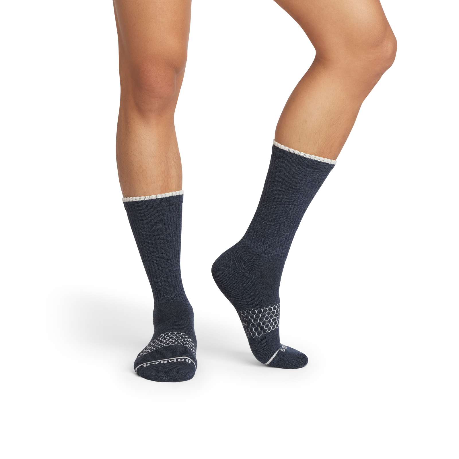 Merino Wool Blend Calf Socks - pebble MO1 [7800]