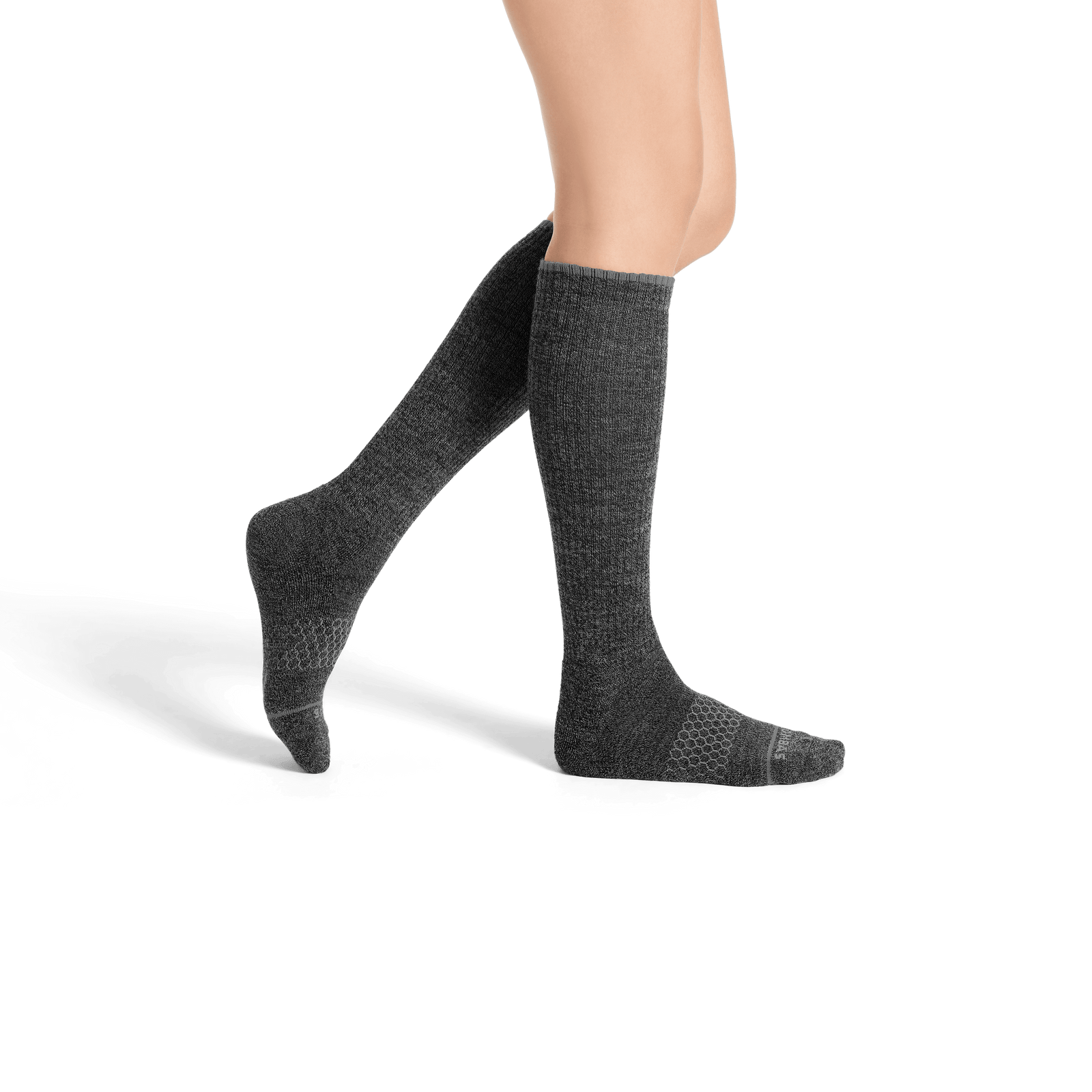 Merino Wool Blend Knee High Socks - Charcoal WO2 [7807]