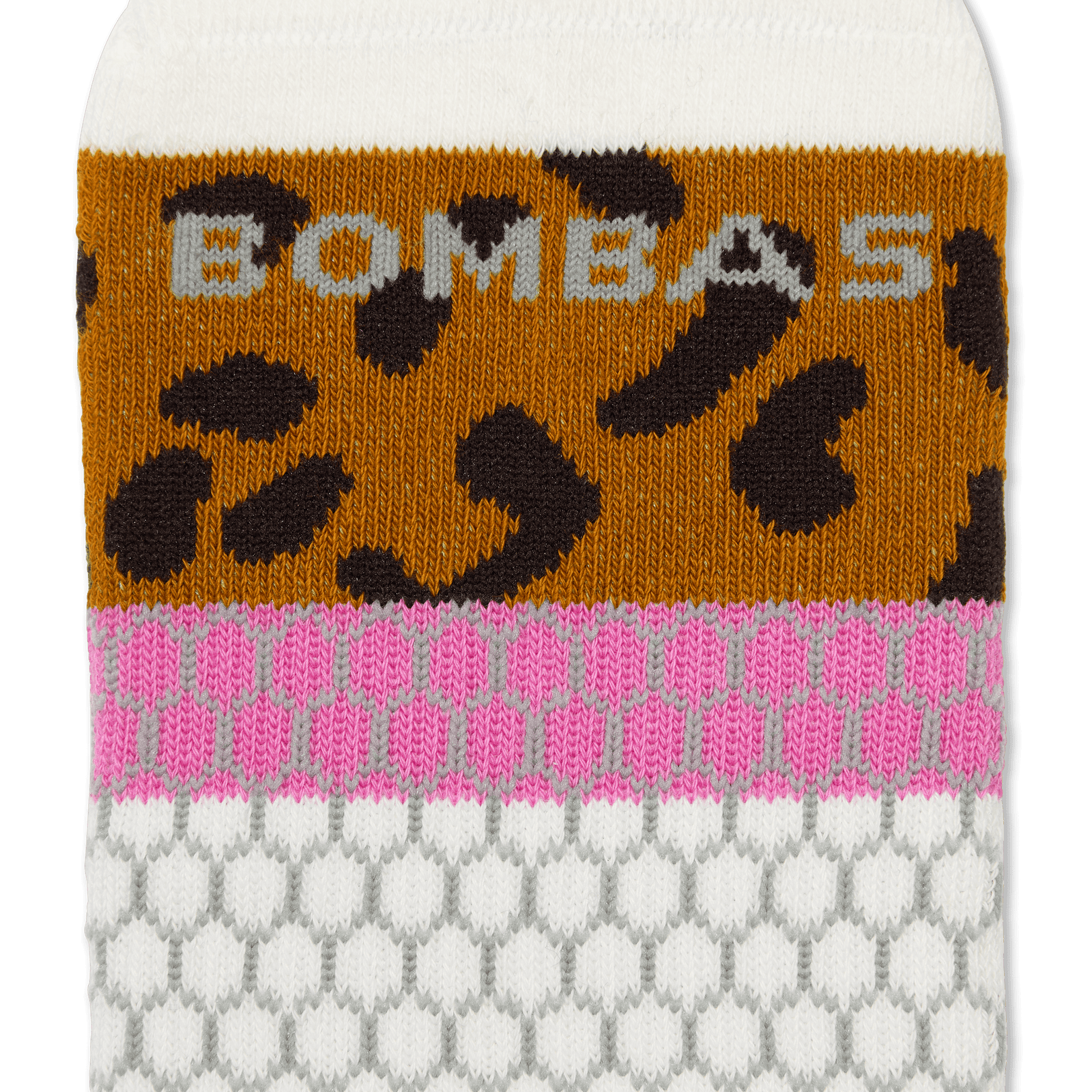 Women's Wild Wear Ankle Socks - Soft White Leopard Detail [7813]