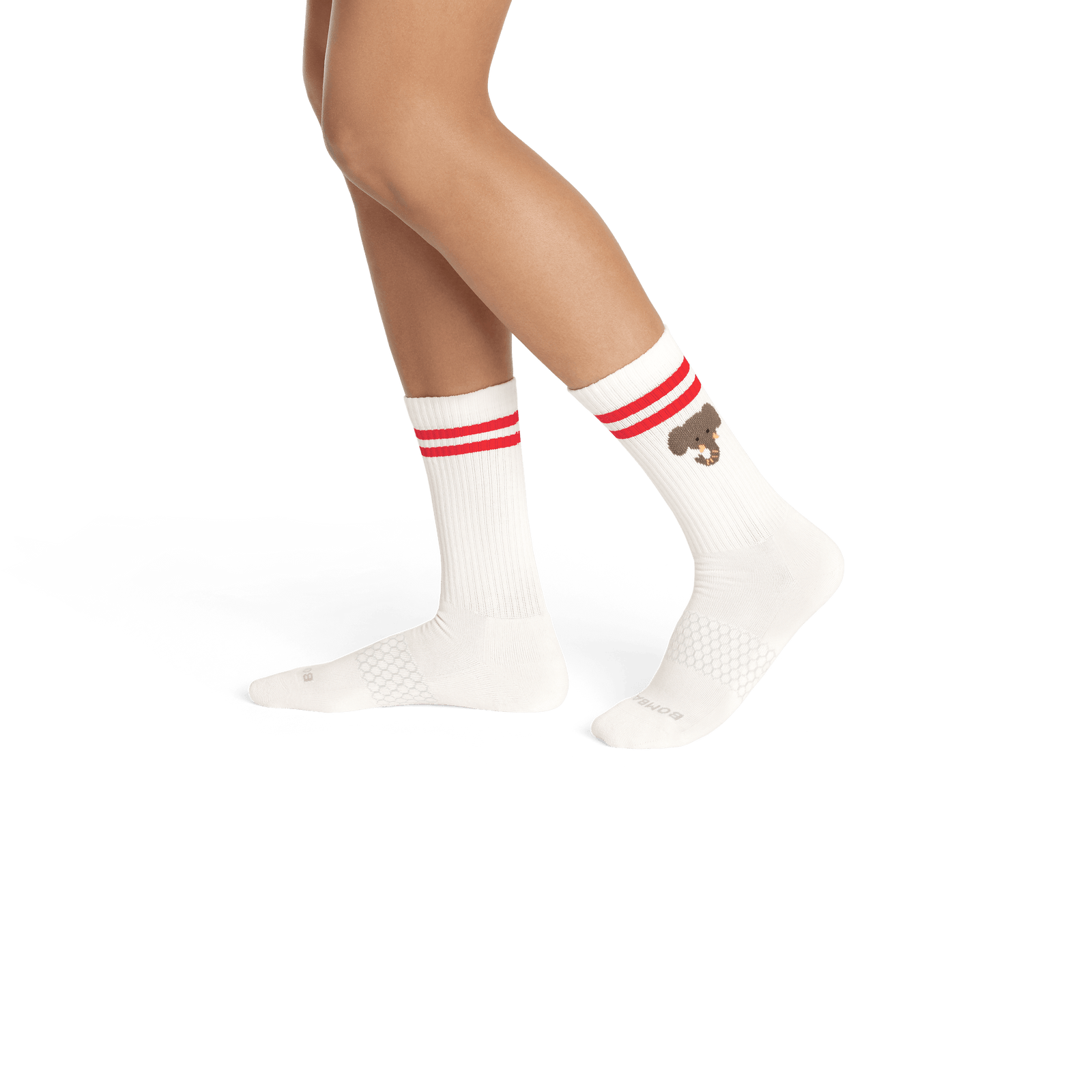 Safari Stripe Calf Socks - Soft White WO2 [7818]