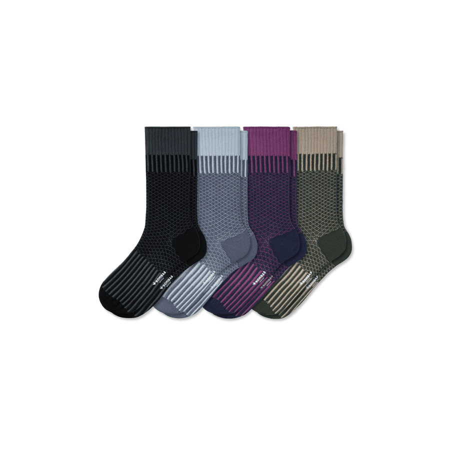 Men’s Jacquard Dress Sock 4-Pack - Steady Home Cushion