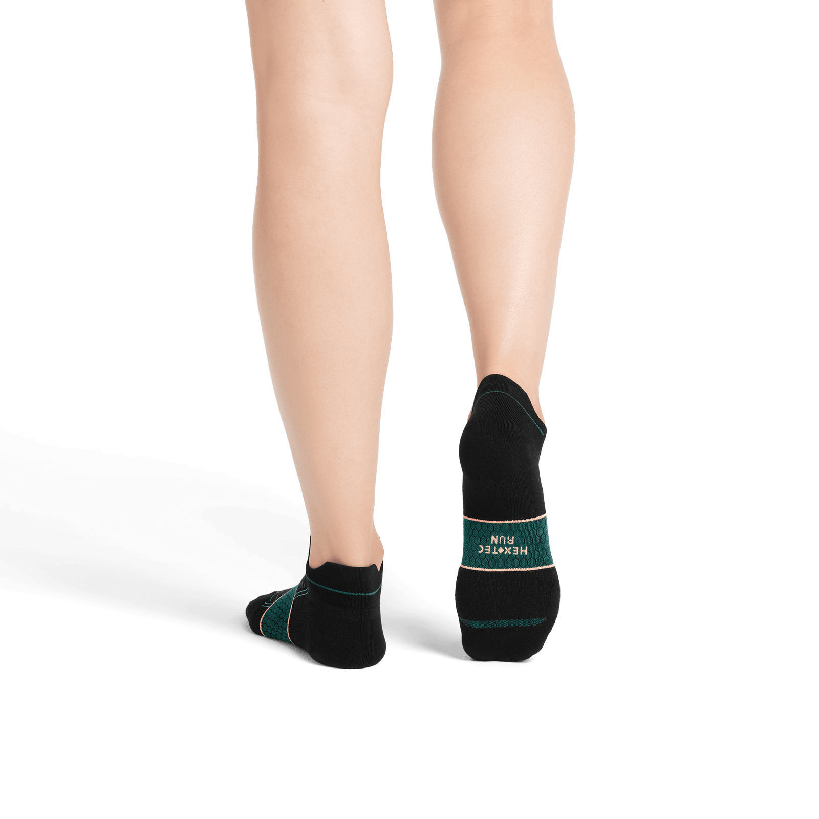 Running Ankle Socks - Black Neon Peach WO2 [8063]