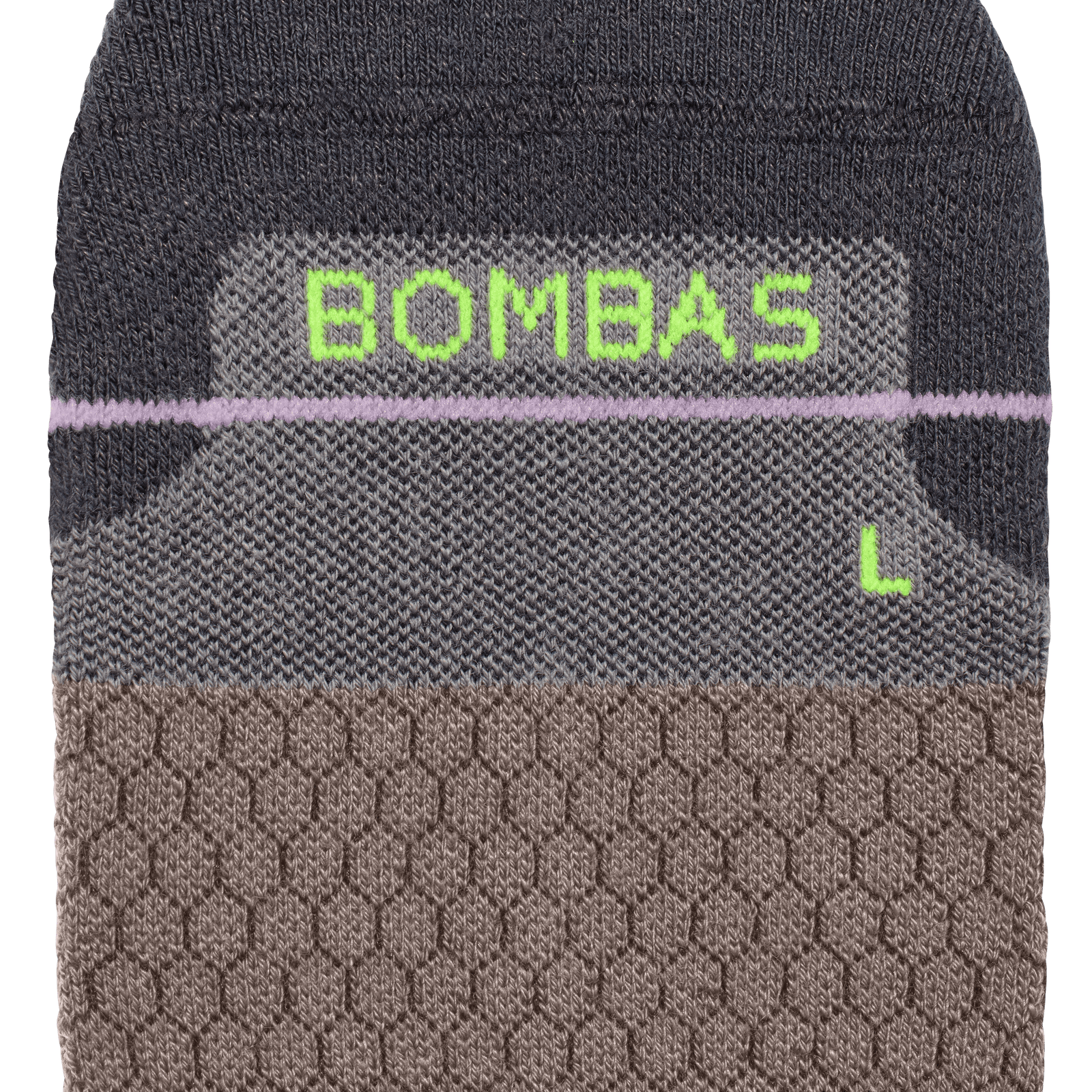 Merino Wool Blend Athletic Calf Socks - Charcoal Detail [8068]