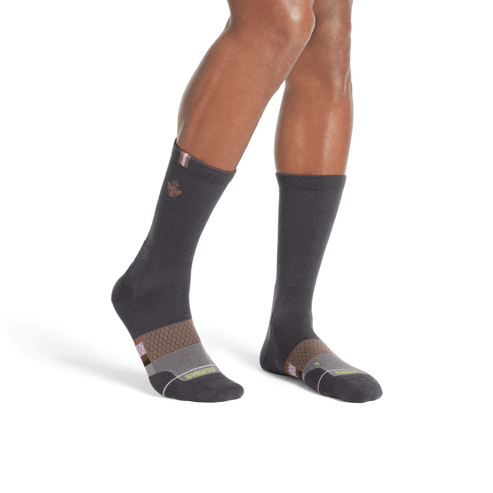 Merino Wool Blend Athletic Calf Socks - Charcoal MO1 [8068]