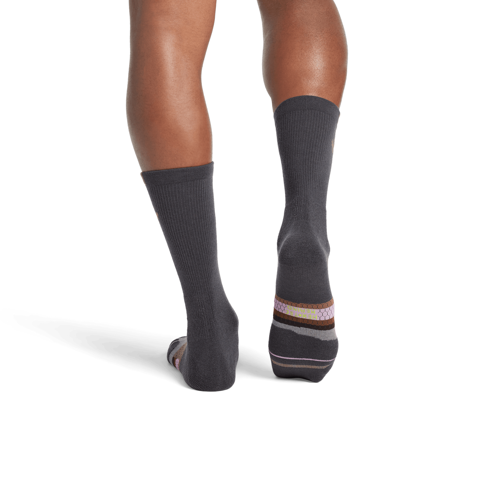 Merino Wool Blend Athletic Calf Socks - Charcoal MO2 [8068]