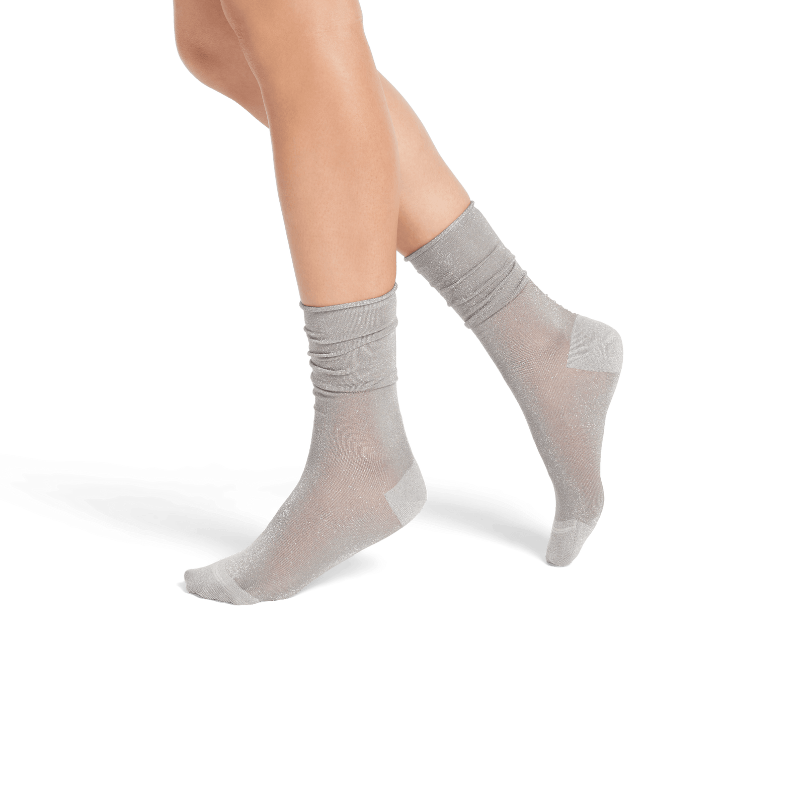Women’s Sheer Sparkle Calf Socks - Harbor Grey WO2 [8072]