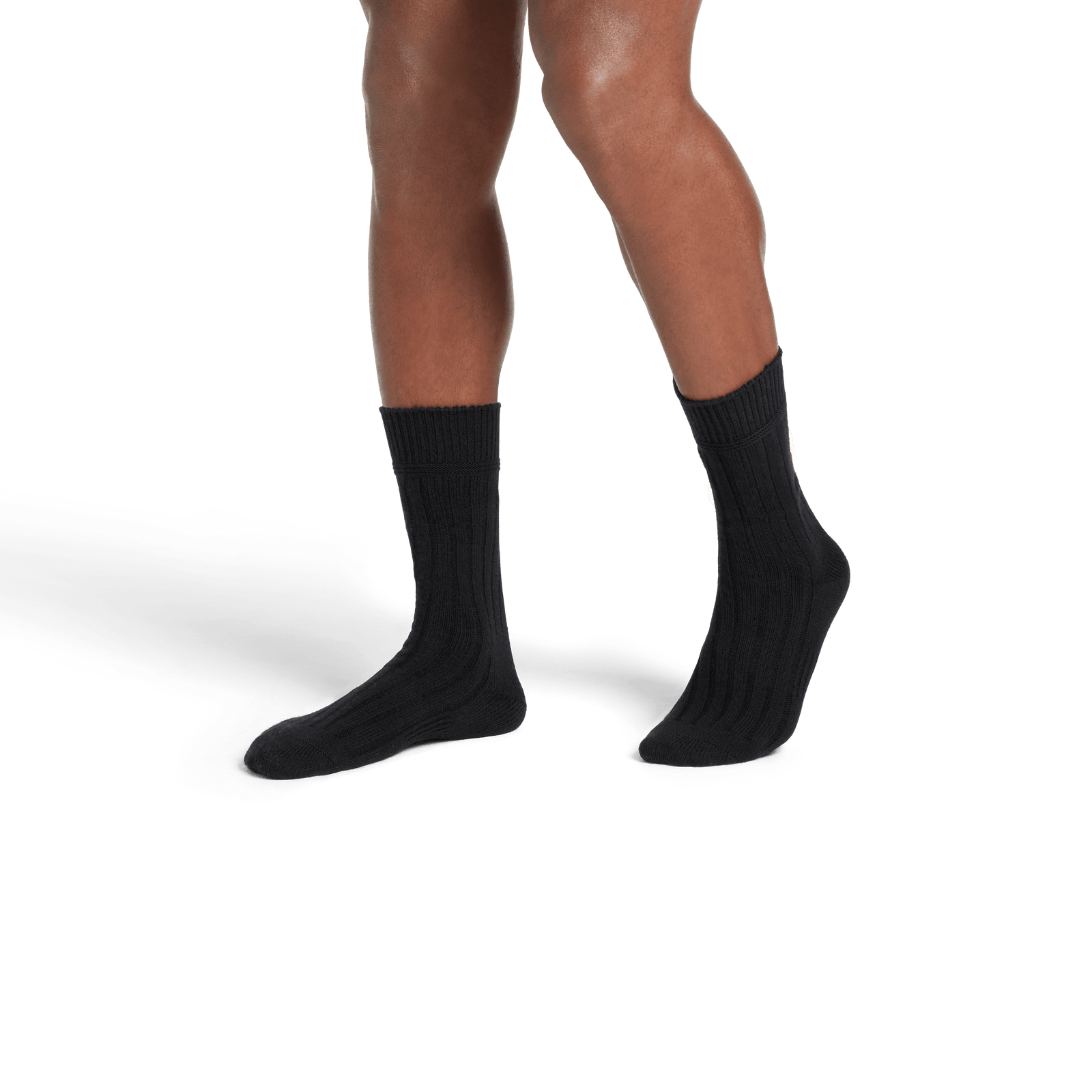 Merino Cashmere Blend Calf Socks - Black MO2 [8155]