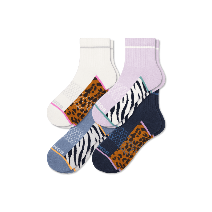 Women's Wild Wear Quarter Sock 4-Pack - Steady Shift Support