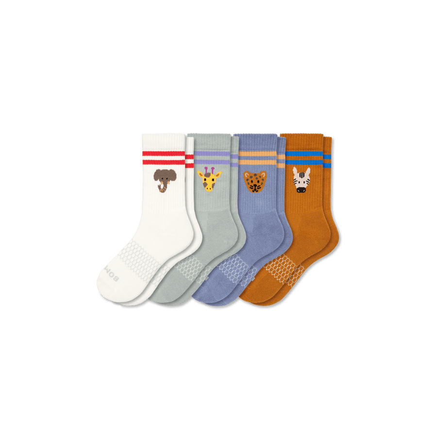 Youth Safari Stripe Calf Sock 4-Pack - Classic Shift Pair