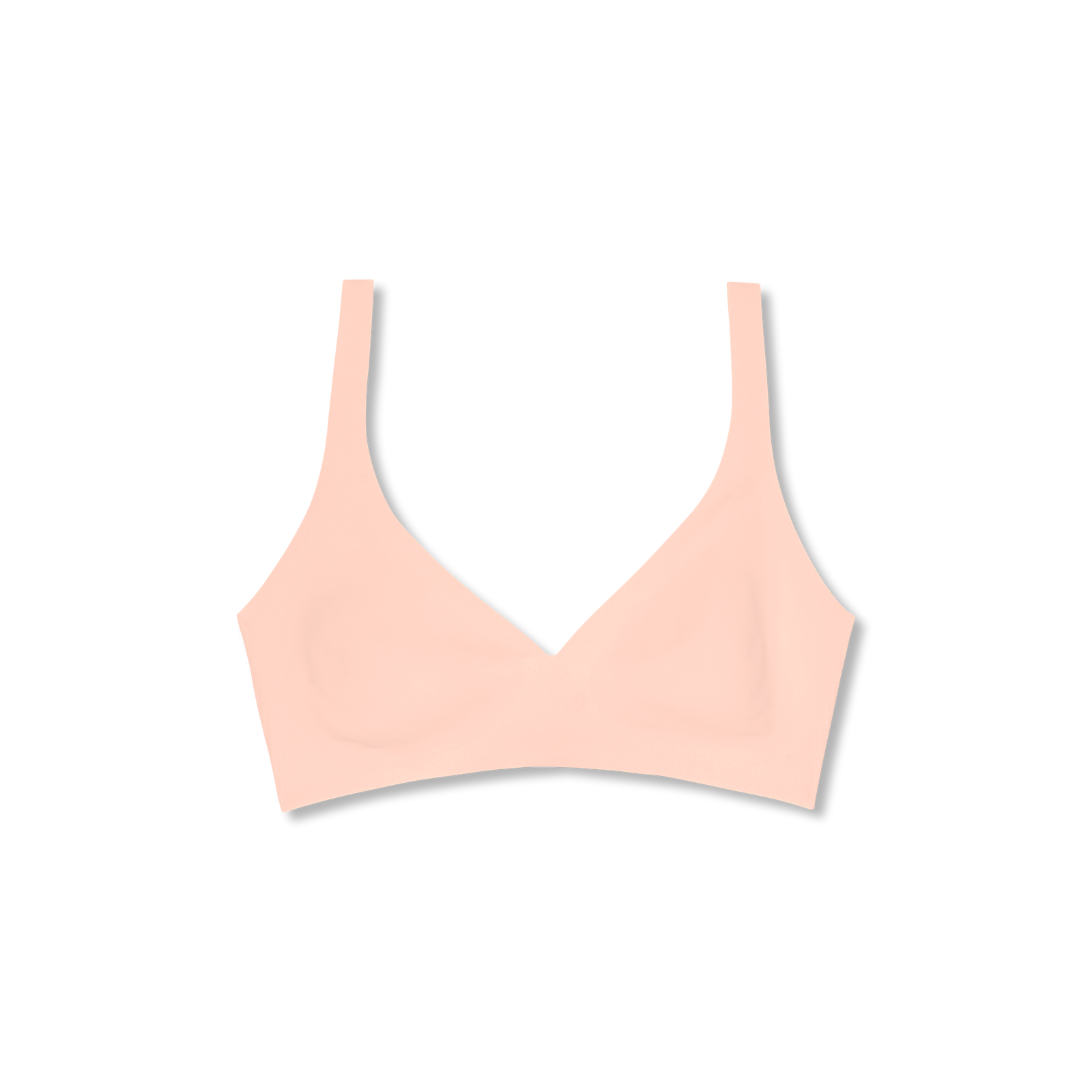 Women's No Show Plunge Bralette - Pink Sandstone L [8252]