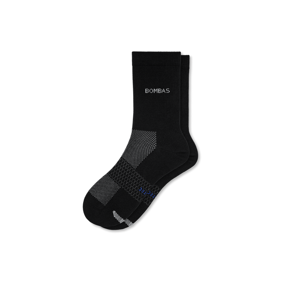 Lightweight Athletic Half-Calf Socks - Black - L [8298]