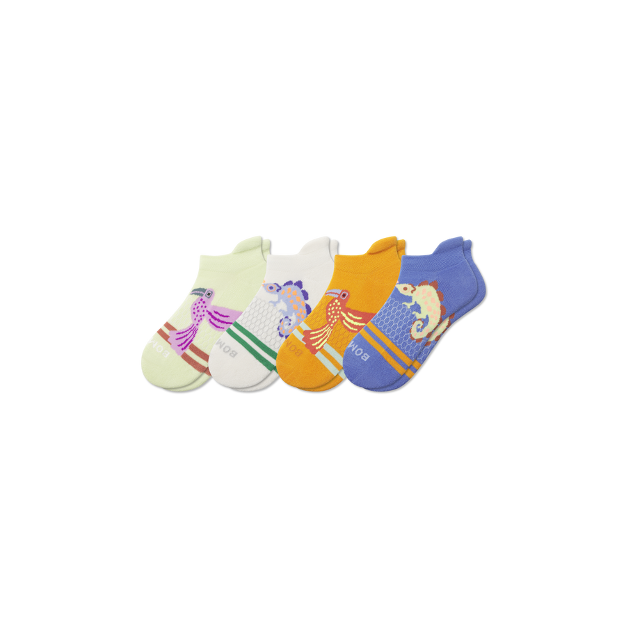 Youth Rainforest Friends Ankle Sock 4-Pack - Active Low Cut Move