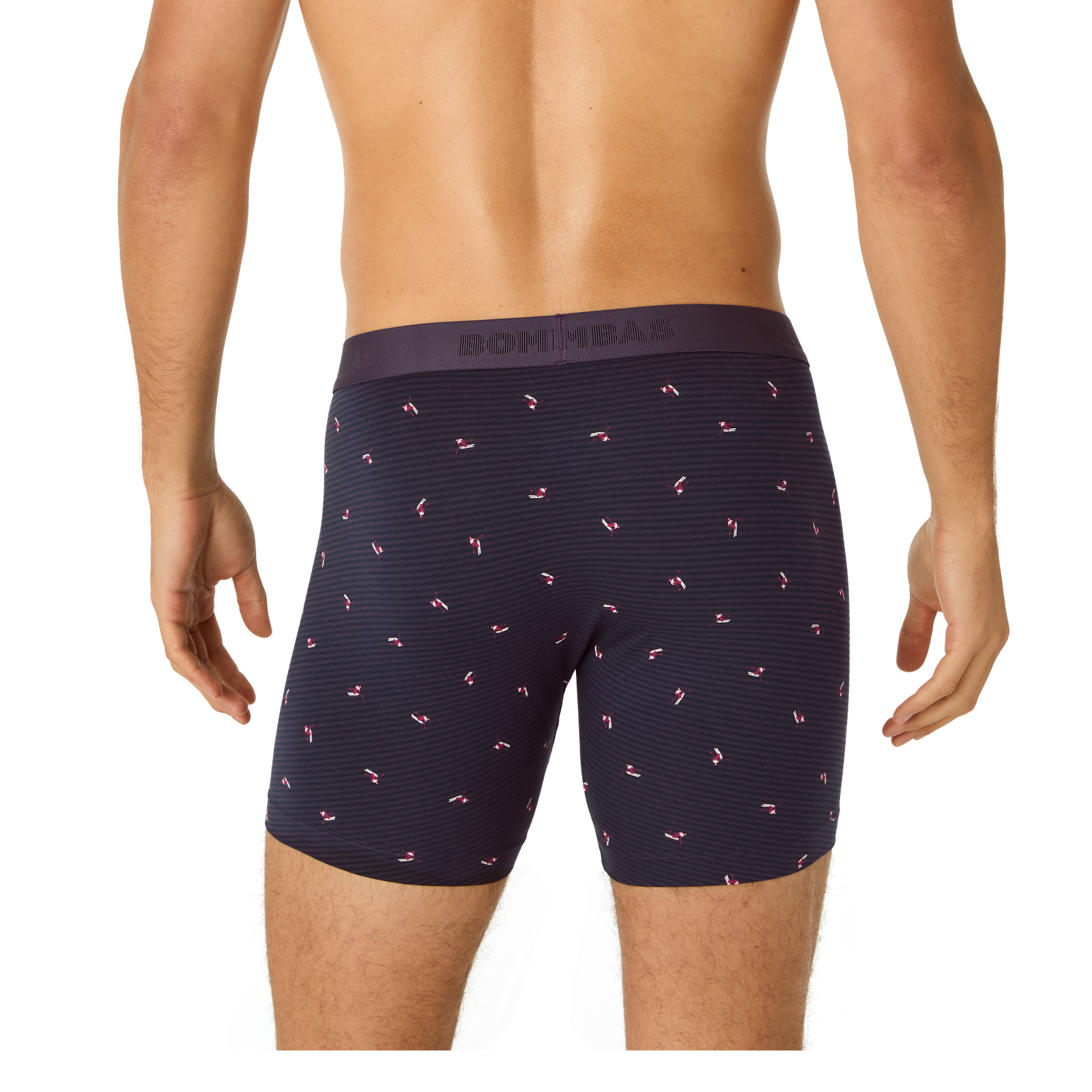 Men's Cotton Modal Blend Boxer Brief - Night Bloom Stripe Alpine Skier MO2 [8470]