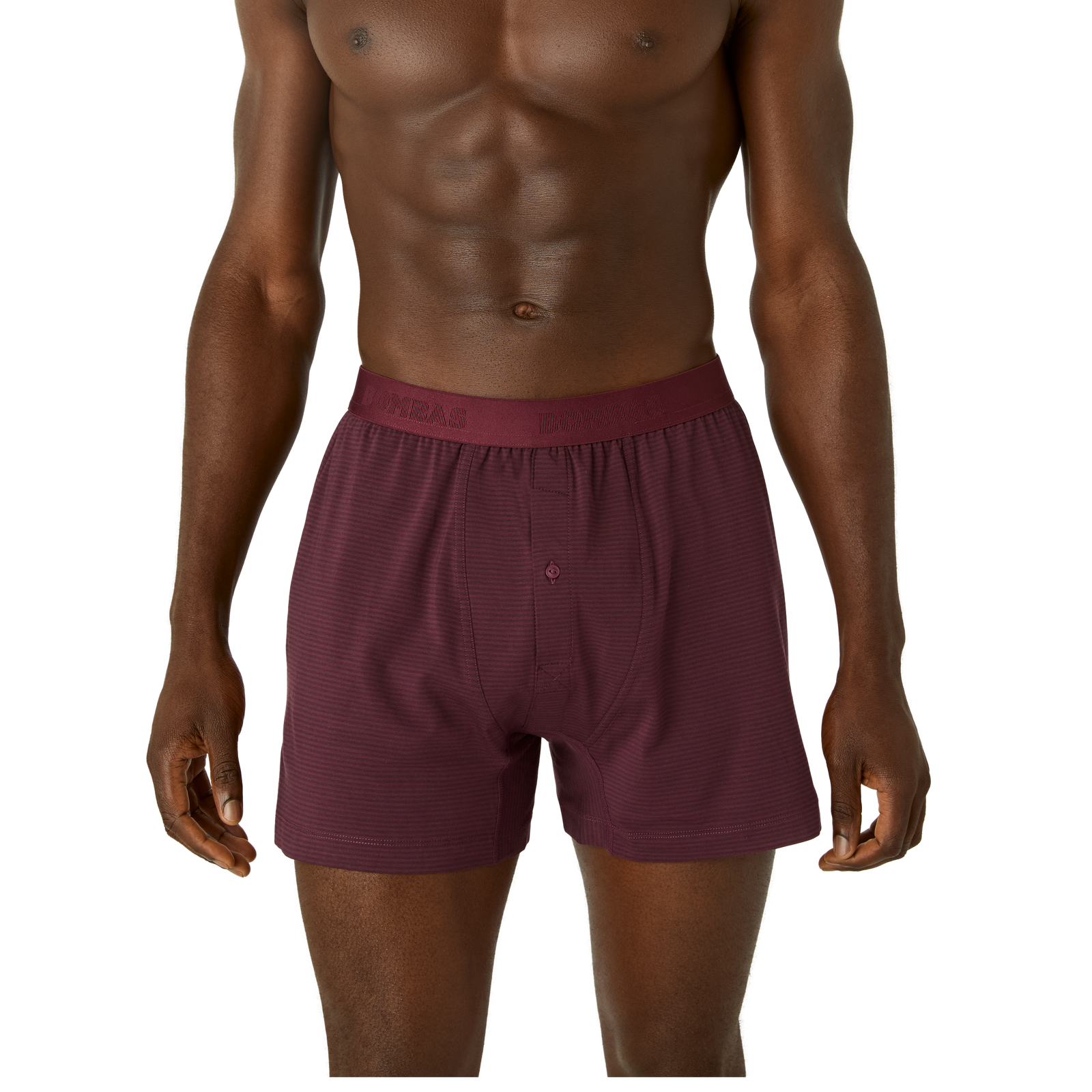 Men's Cotton Modal Blend Boxer - Burgundy Midnight Plum Stripe MO1 [8473]