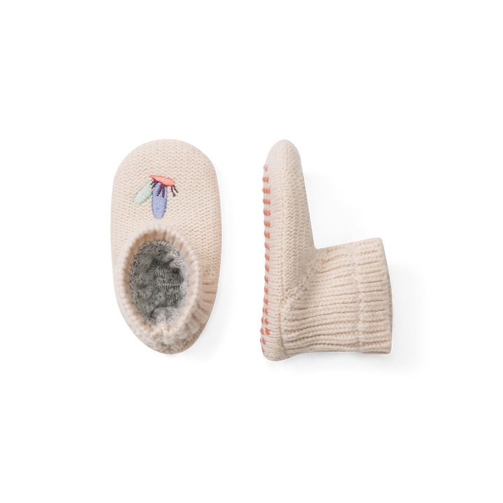 Baby Gripper Slipper - Blush Sand L Front + Side [8518]