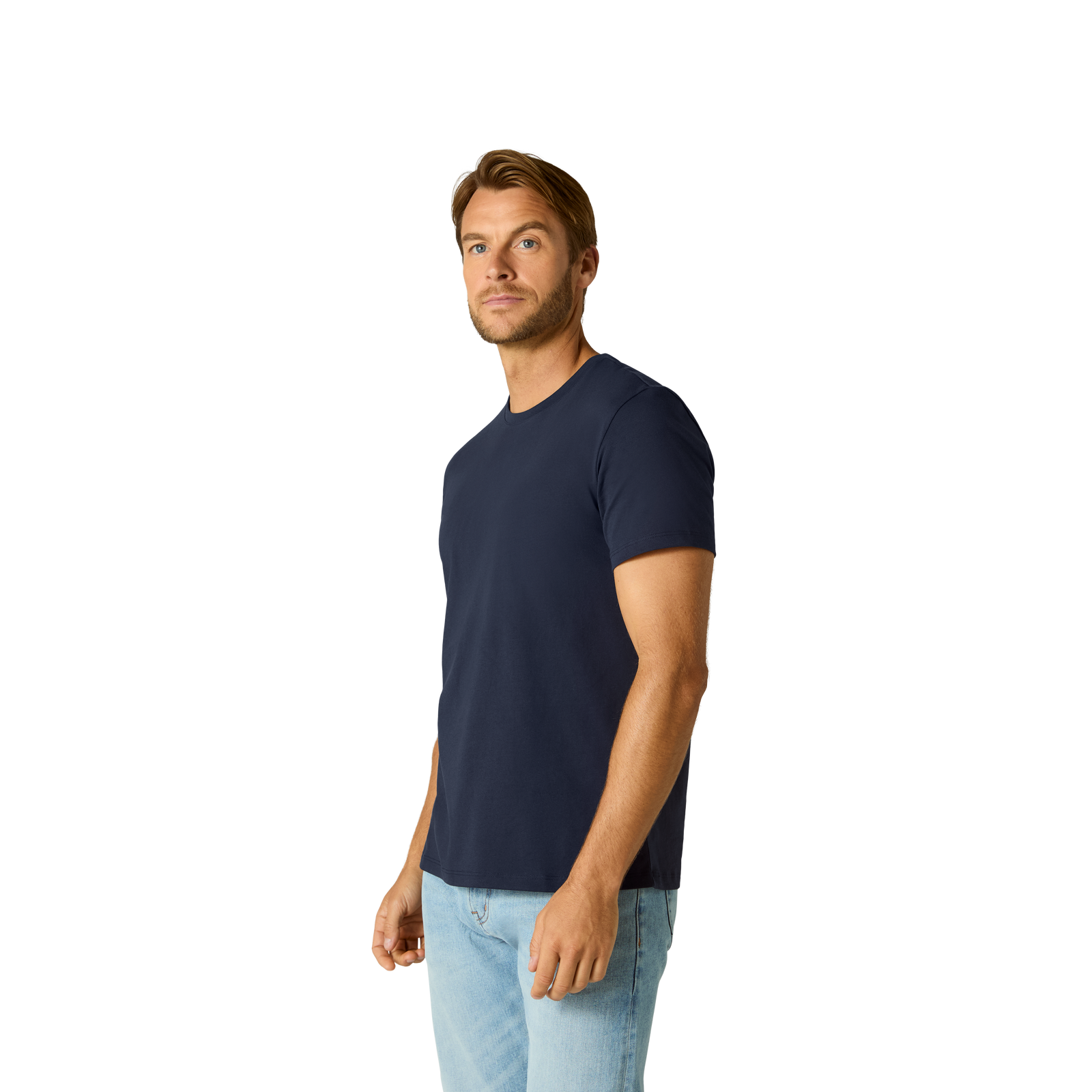 Pima Cotton Crew Neck T-Shirt - Midnight Navy MO2 [8525]
