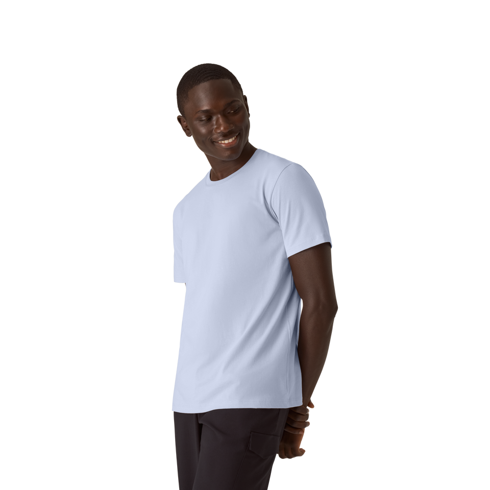 Pima Cotton Crew Neck T-Shirt - sky sail blue MO1 [8525]