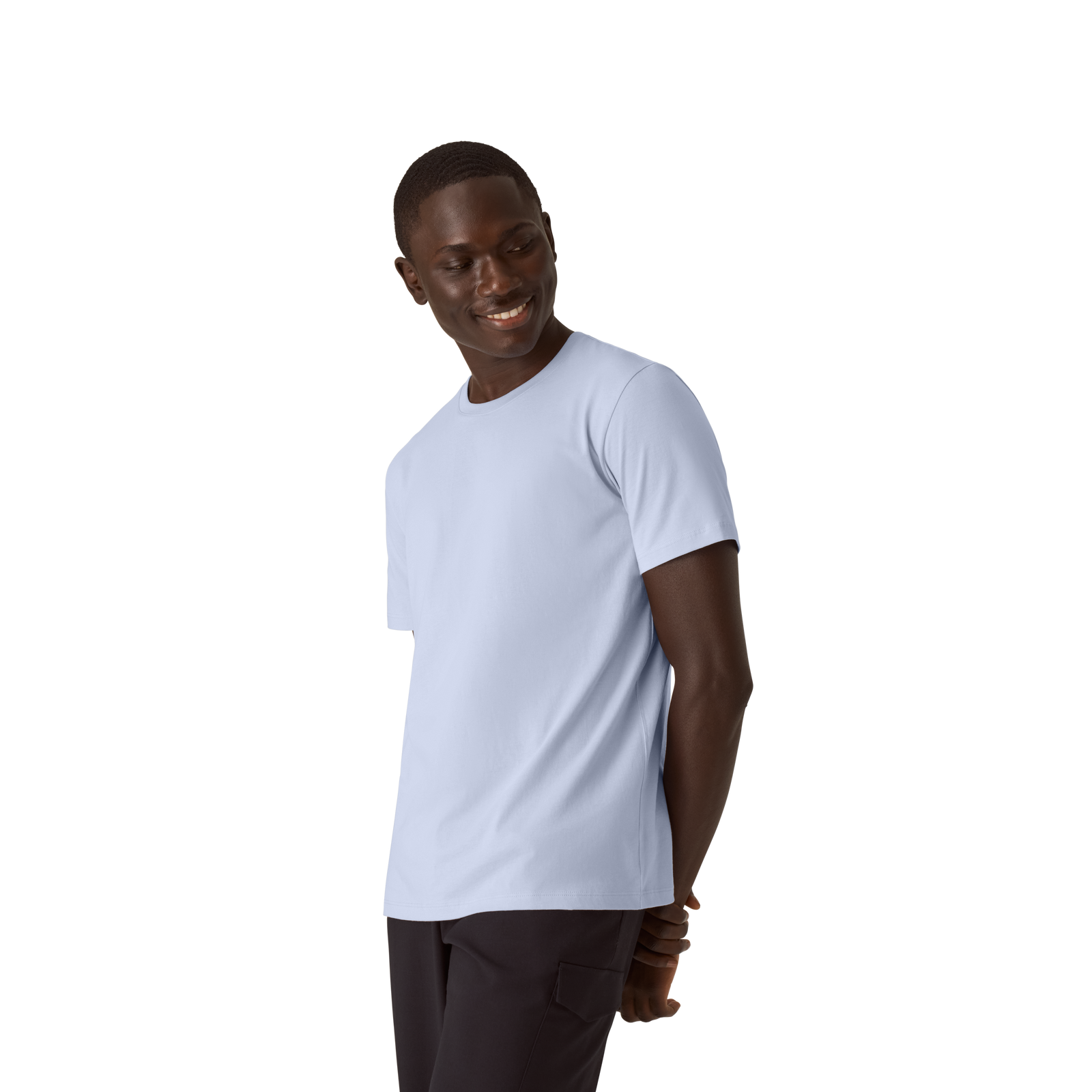 Pima Cotton Crew Neck T-Shirt - sky sail blue MO1 [8525]