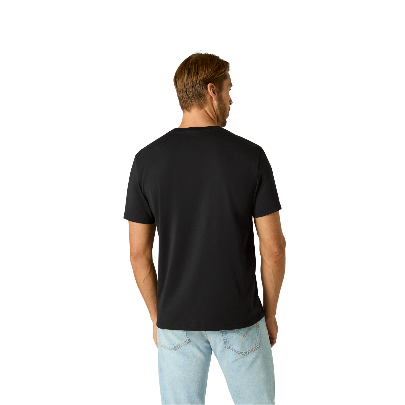 Pima Cotton Pocket Crew Neck T-Shirt - Black MO3 [8527]