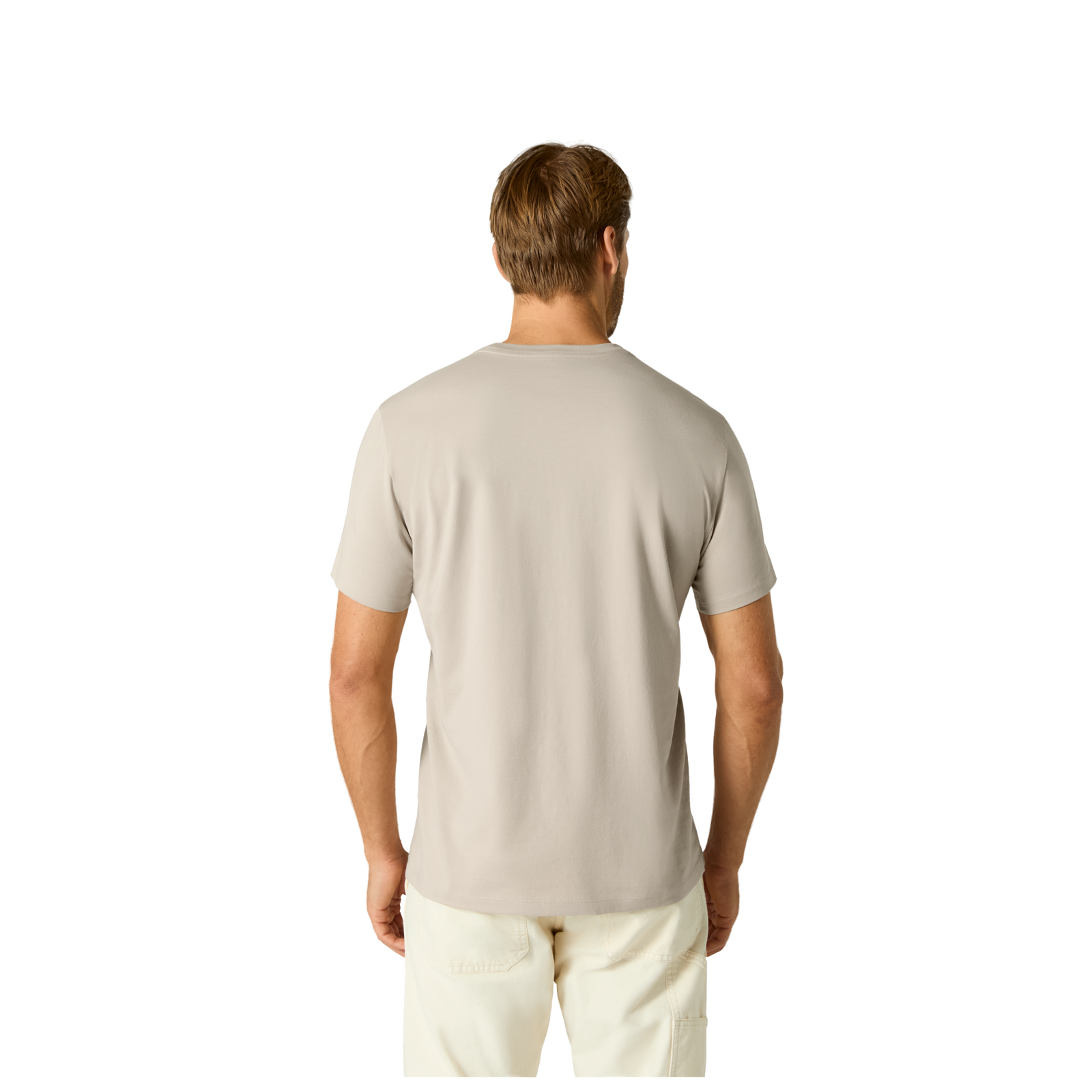 Pima Cotton Pocket Crew Neck T-Shirt - Natural Taupe MO3 [8527]