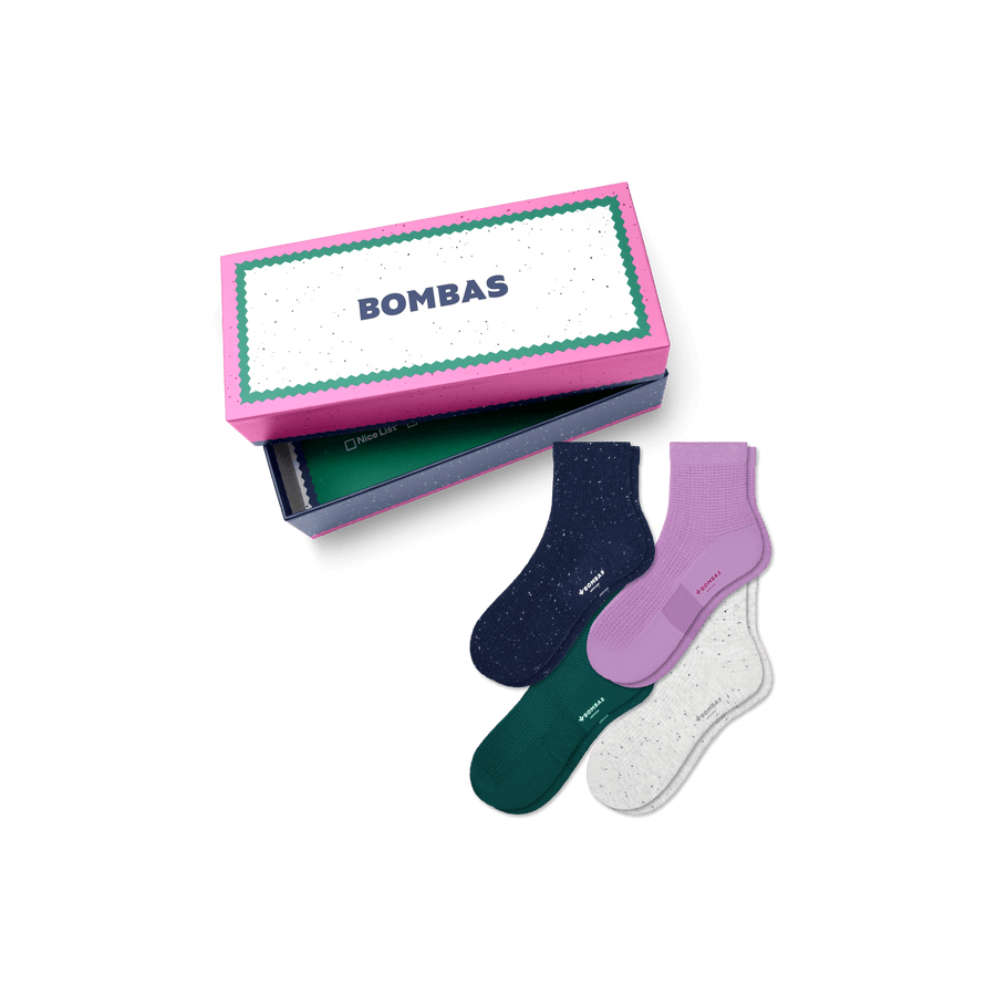 Women's Lightweight Quarter Sock 4-Pack Gift Box - Drawer Gift