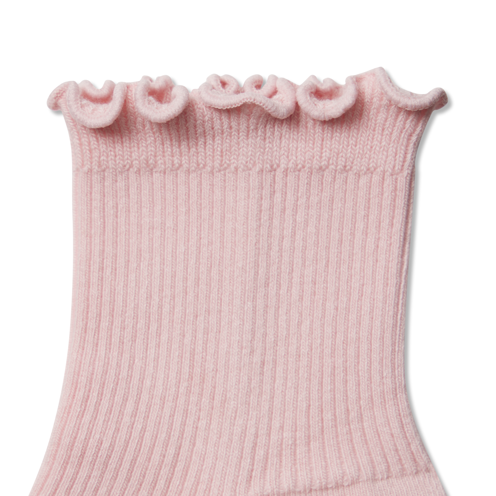 Ruffle Rib Quarter Socks - pale pink Detail [8562]