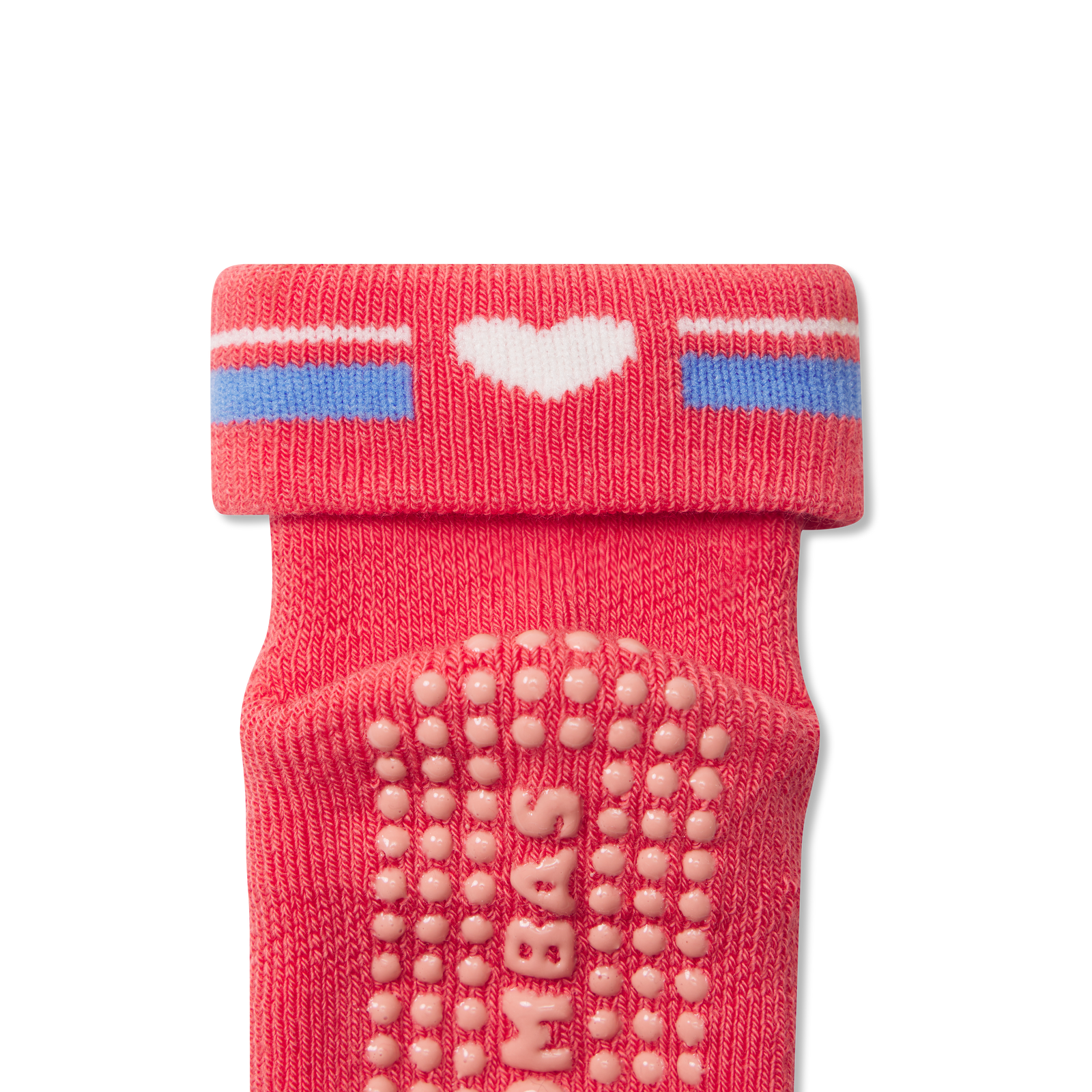 Baby Valentine's Gripper Calf Socks (6-12 Months) - Heirloom Red / Perisky Detail [8656]