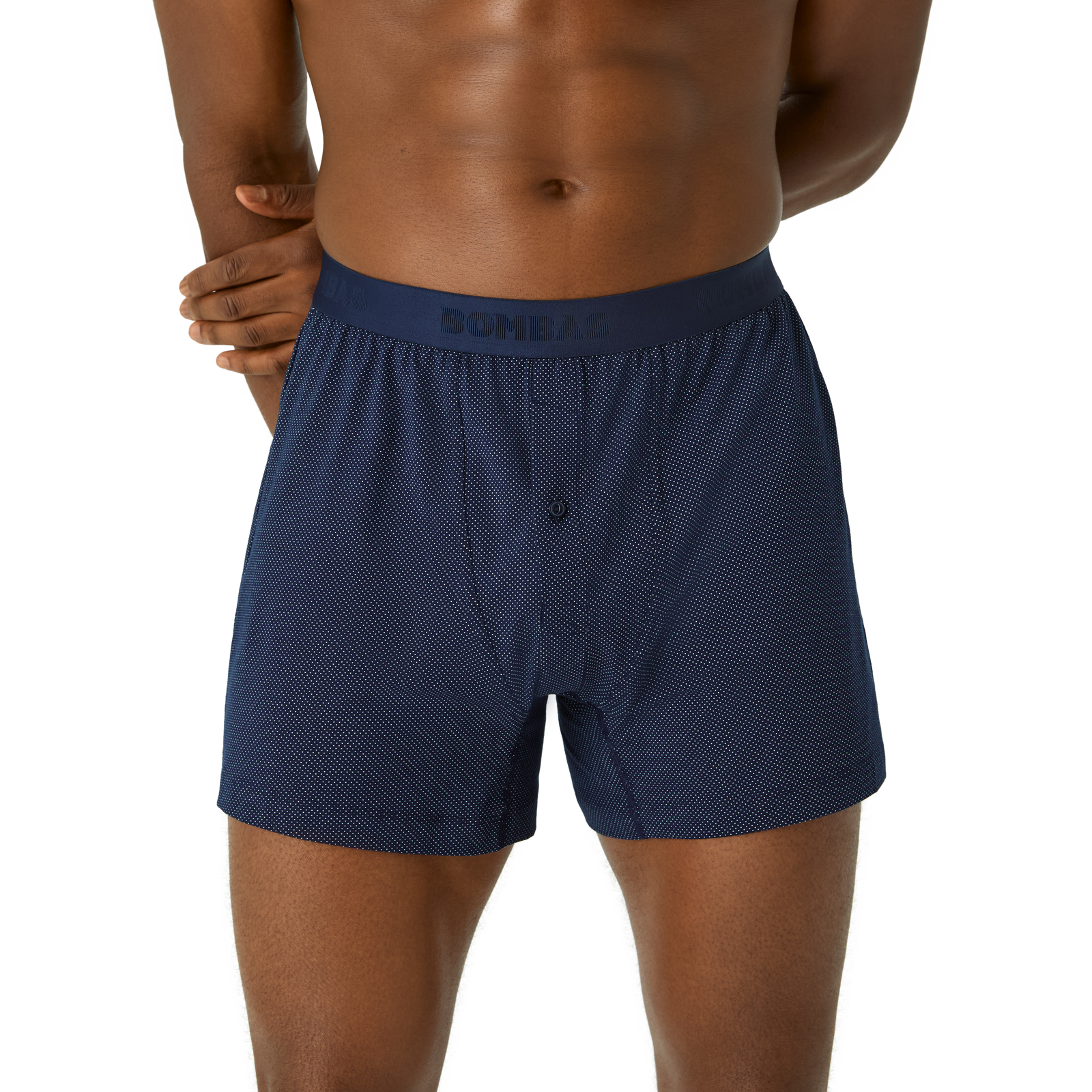 Cotton Modal Blend Boxer - Midnight Navy / Halo Blue Birds Eye MO1 [8708]