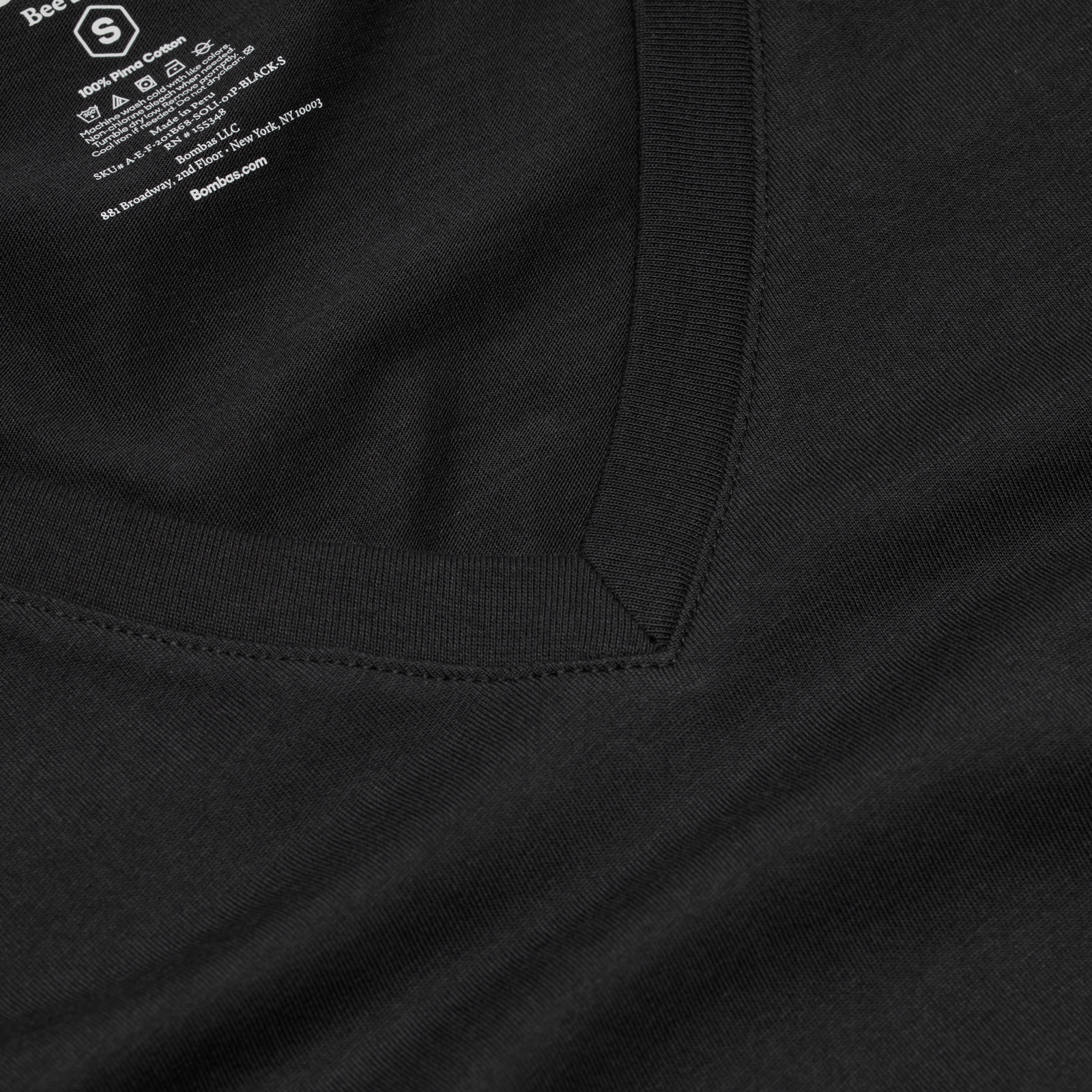 Women's Pima Cotton V-Neck T-Shirt - Black Detail [8738]