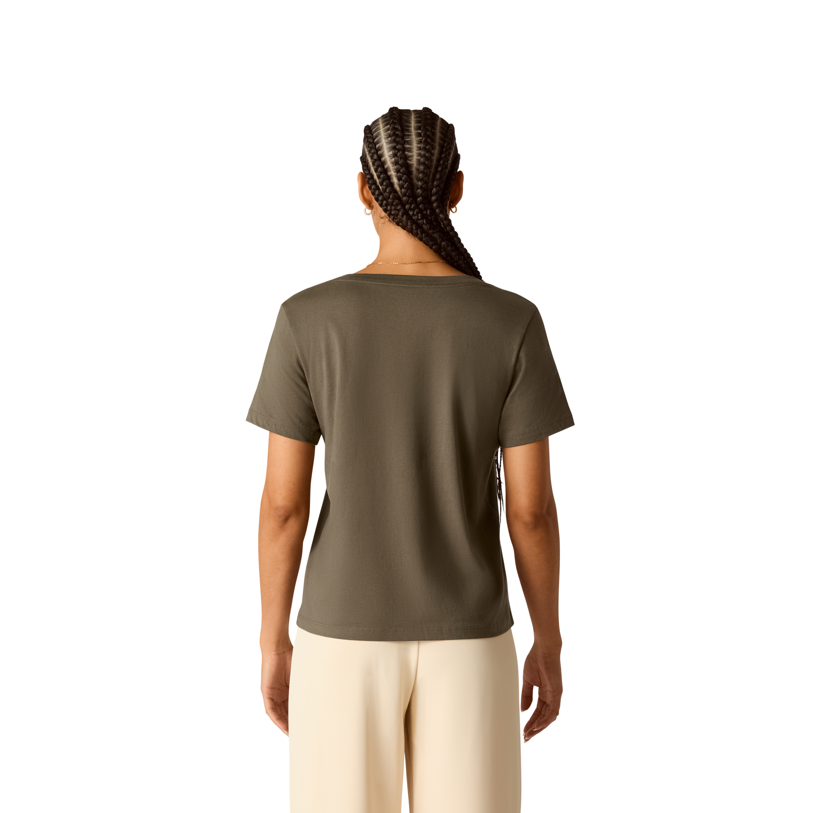 Pima Cotton V-Neck T-Shirt - Oak Moss WO3 [8738]