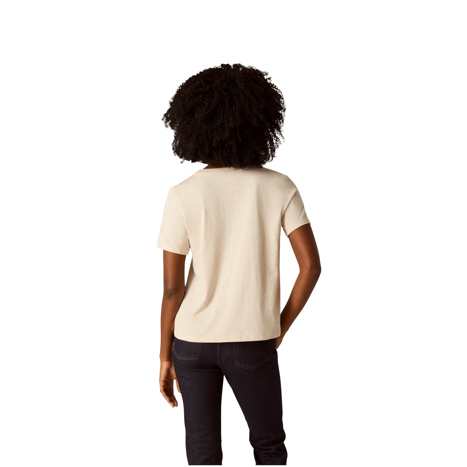 Pima Cotton V-Neck T-Shirt - Sandy Heather WO3 [8738]