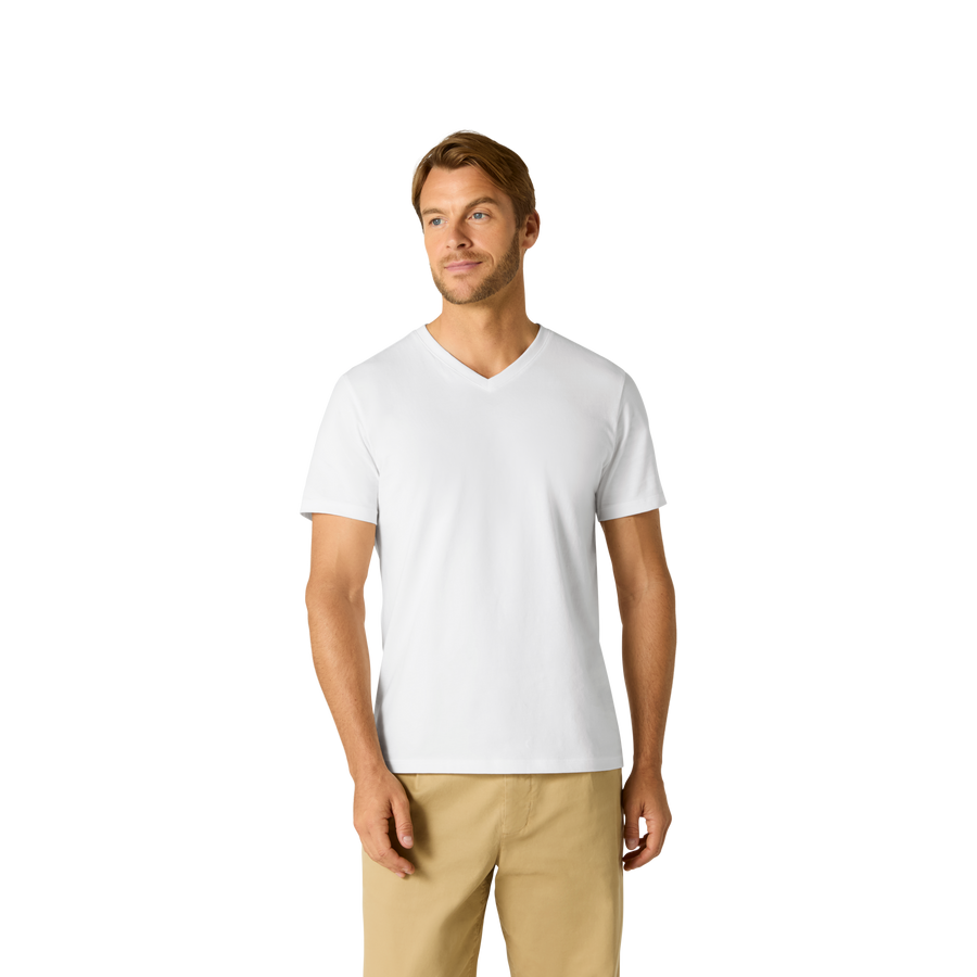 Men's Pima Cotton V-Neck T-Shirt - Daily Off Duty Layer