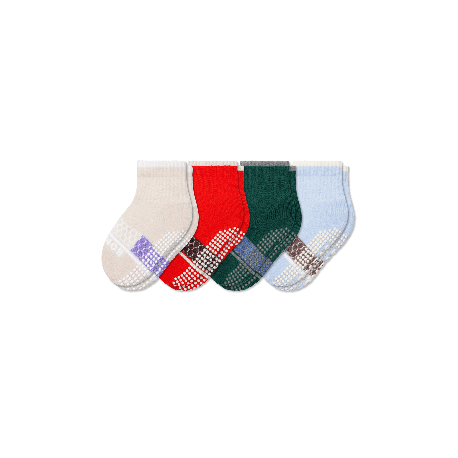 Toddler Merino Wool Blend Gripper Calf Sock 4-Pack - Cherry Forest Mix L [8780]