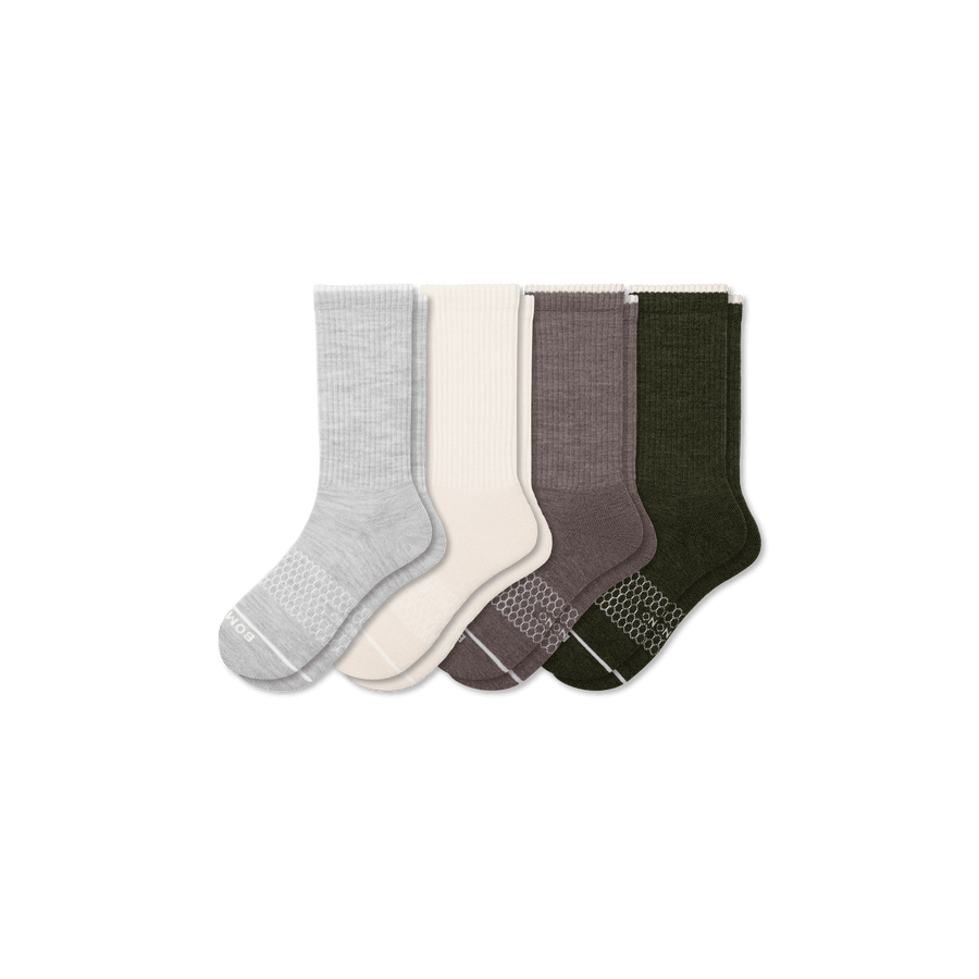 Men's Merino Wool Blend Calf Sock 4-Pack - Steady Weekend Support