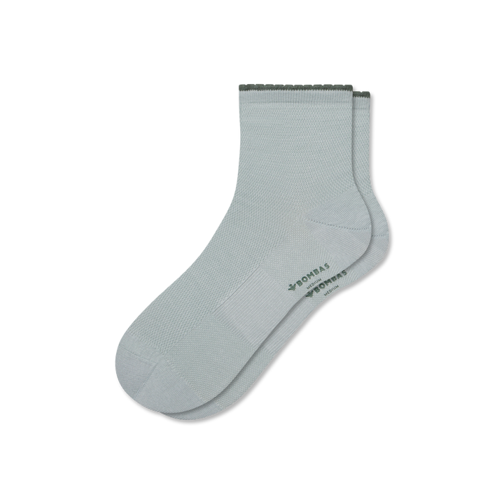 Scallop Cuff Quarter Socks - Misty Sky L [8837]