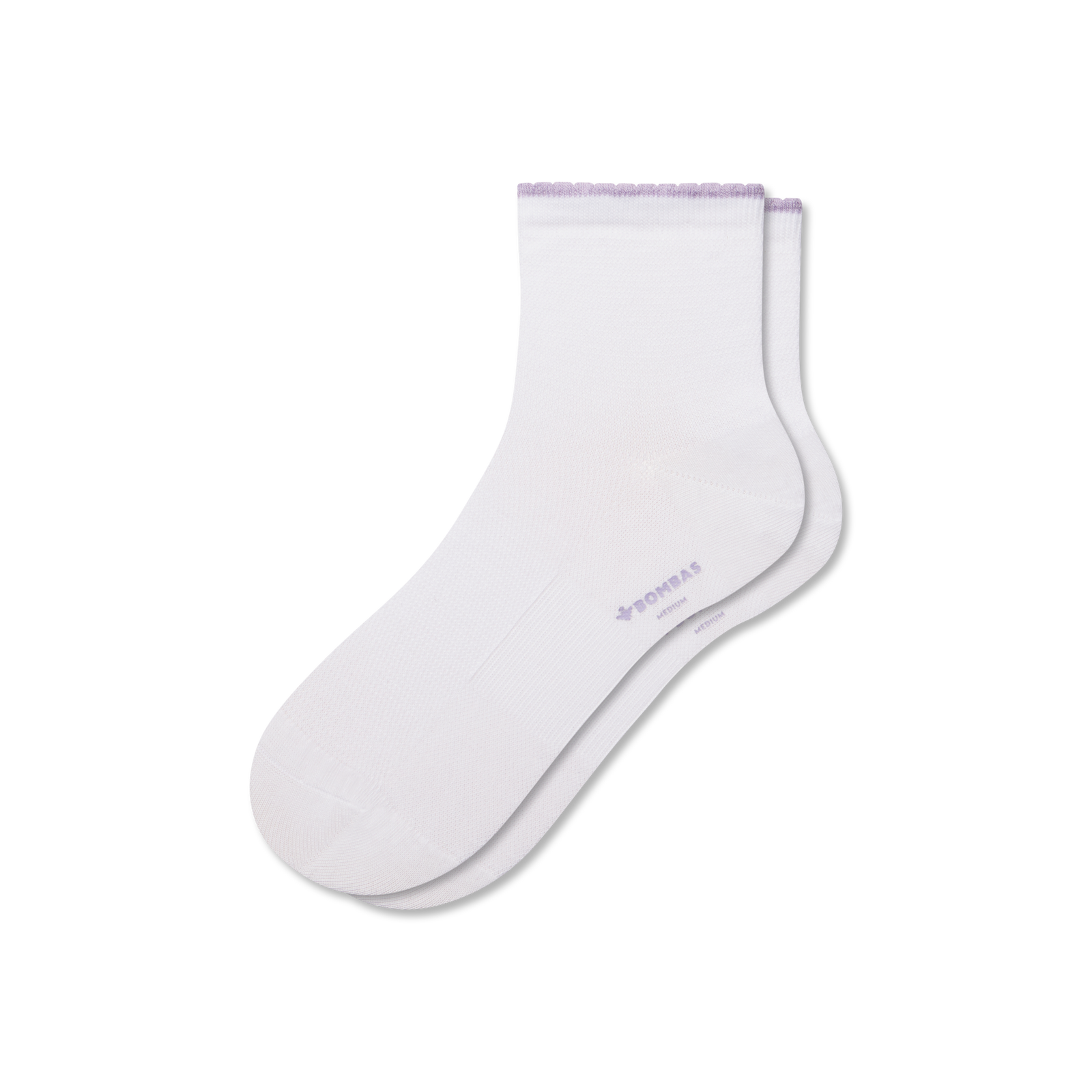 Scallop Cuff Quarter Socks - White L [8837]
