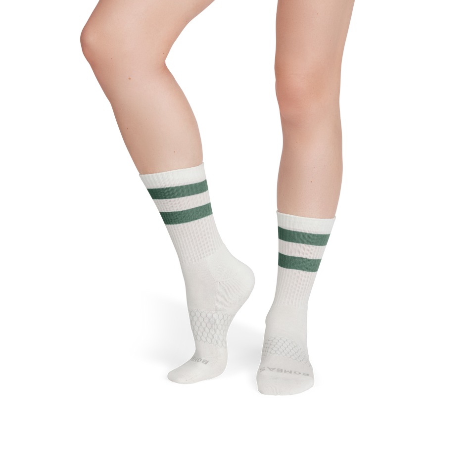 Women's Vintage Stripes Half Calf Socks - easy sage WO1 [8889]