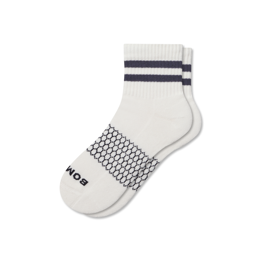 Men's Vintage Stripes Quarter Socks - Cushion Studio Support