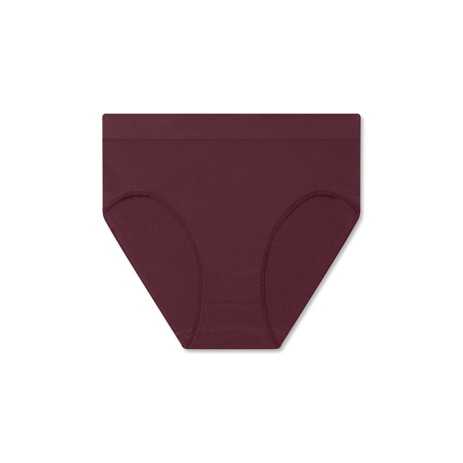Women's Ribbed Seamless High Rise Brief - Burgundy L [9120]