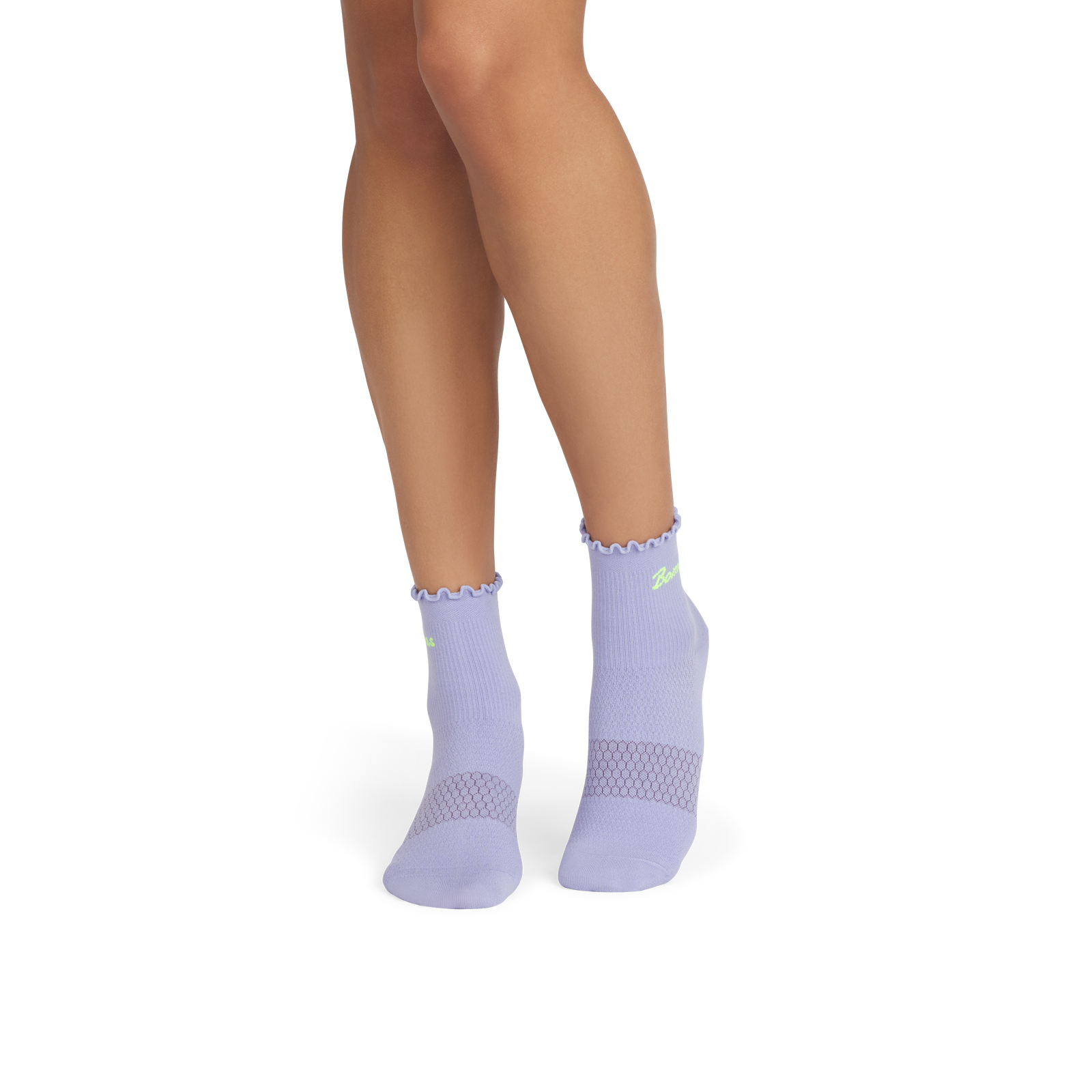 Women’s Ruffle Athletic Quarter Socks - lavender haze WO1 [9161]