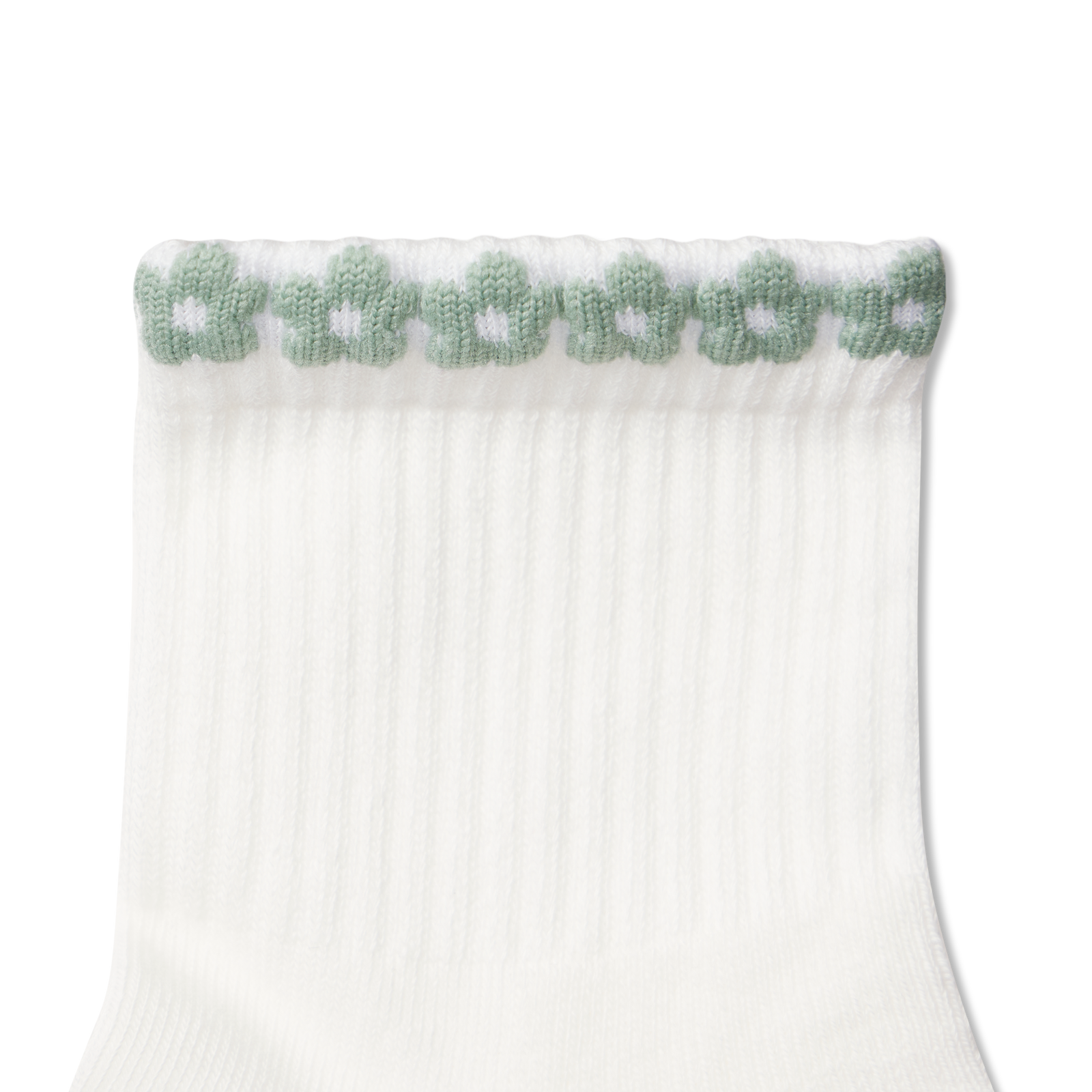 Women's Daisy Chain Quarter Socks - soft white sage stone Detail [9171]